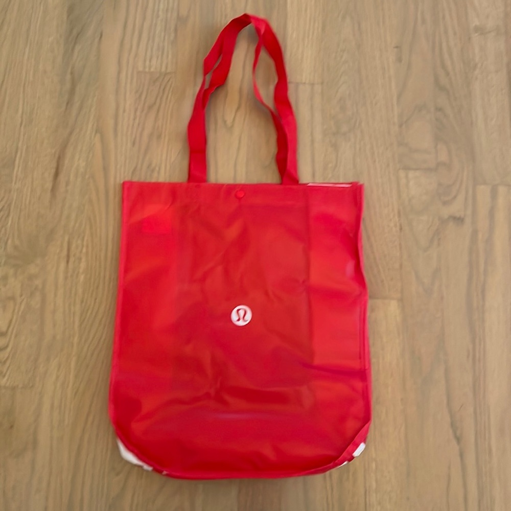 2 for $15! Large Lululemon Shopping Bag Red and White logo Tote